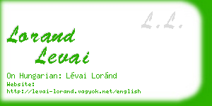 lorand levai business card
